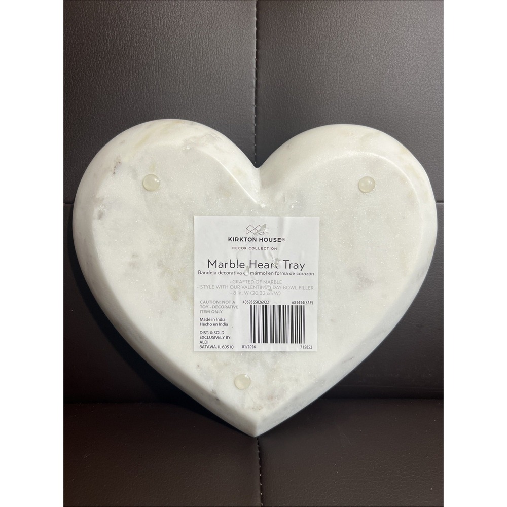 Kirkton House Decor Marble Heart Tray - Picture 2 of 3
